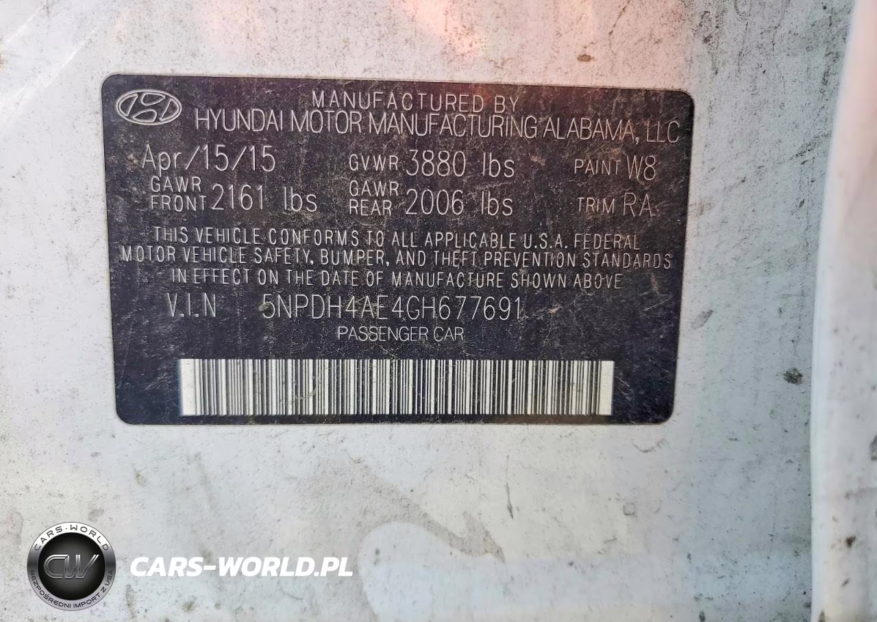 2016 Hyundai Elantra Se VIN:5NPDH4AE4GH677691 - 12