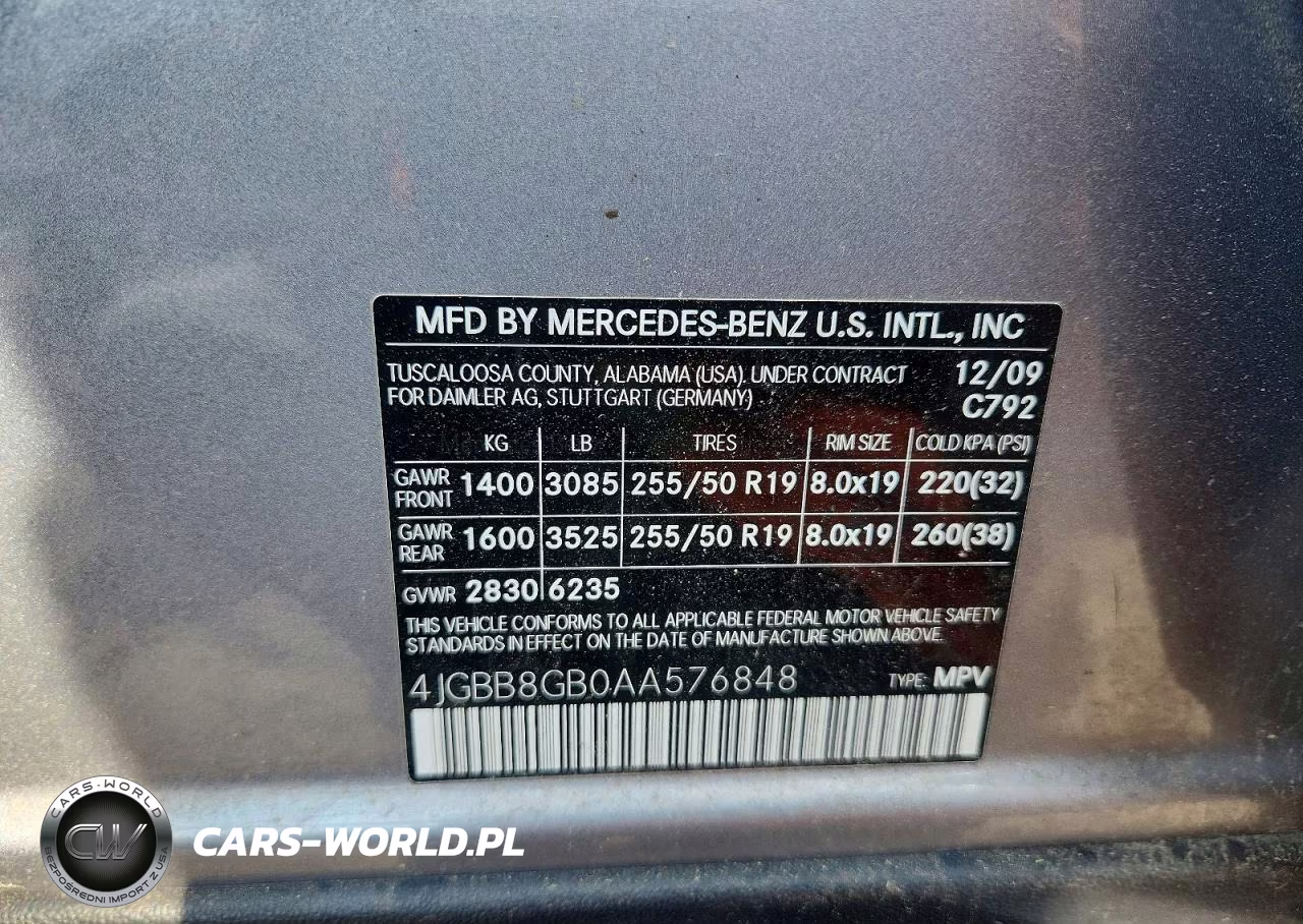 2010 Mercedes-Benz Ml 350 4Matic VIN:4JGBB8GB0AA576848 - 13