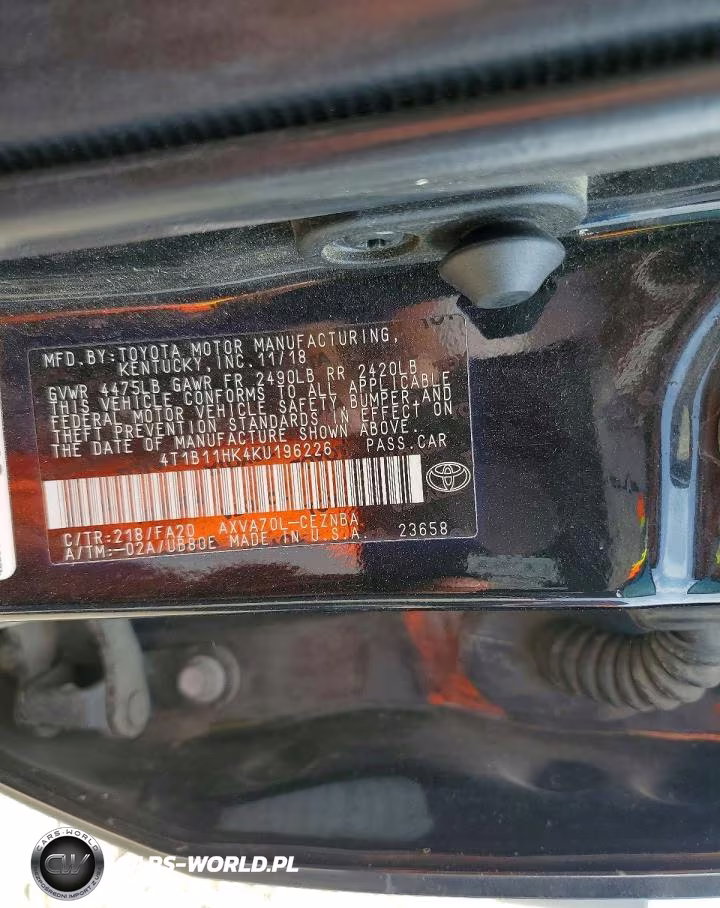 2019 Toyota Camry Le VIN:4T1B11HK4KU196226 - 13