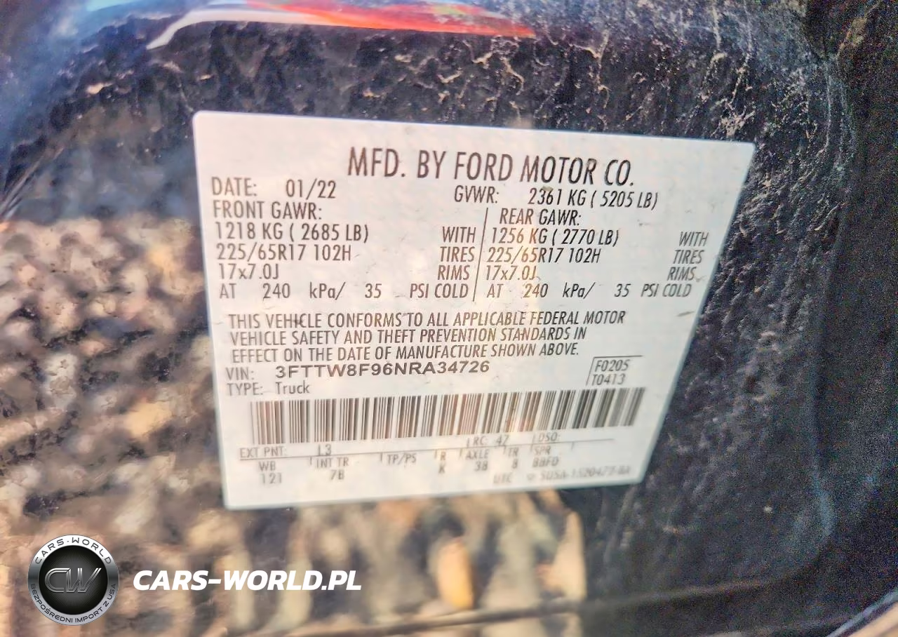 2022 Ford Maverick Xl-Xlt-Lariat VIN:3FTTW8F96NRA34726 - 12