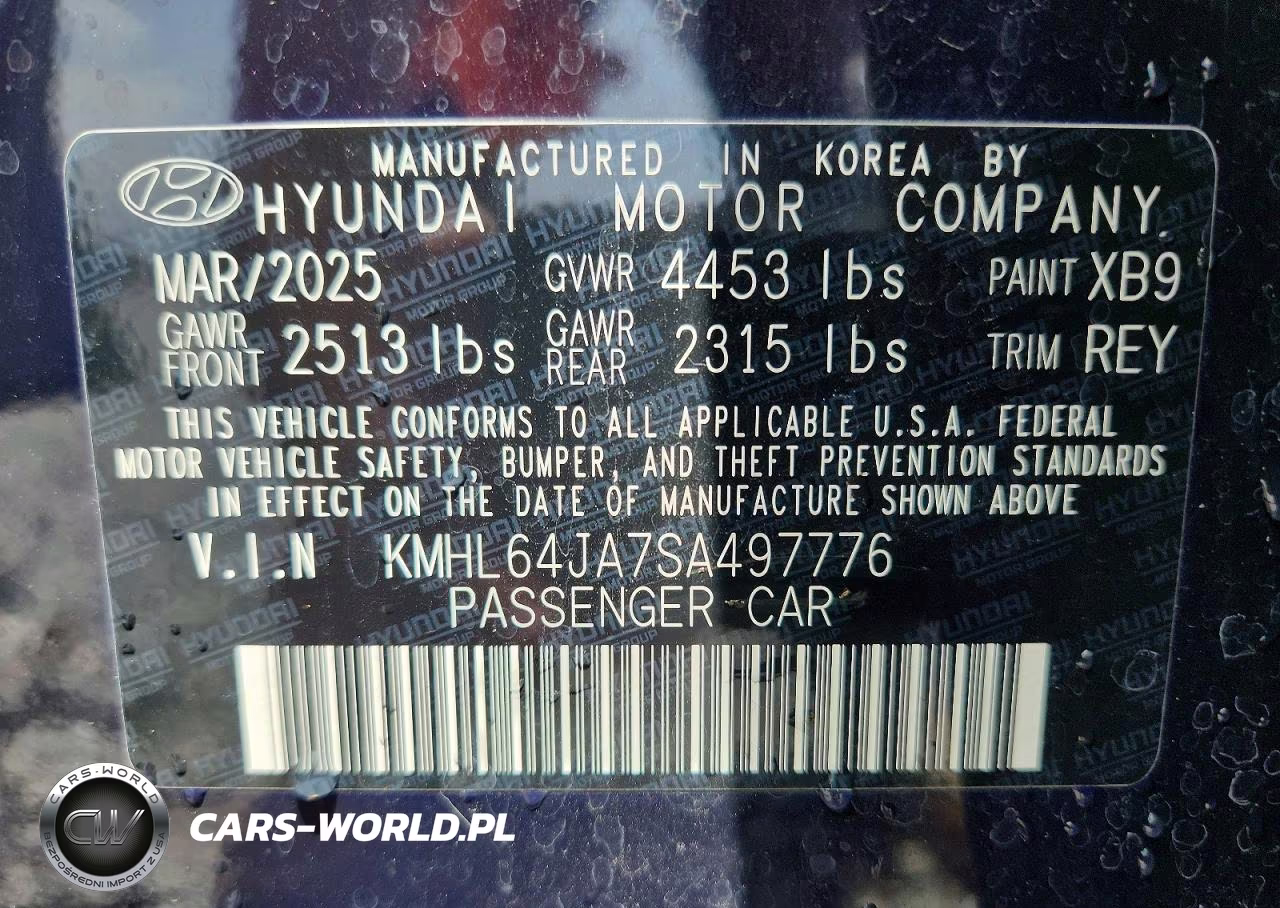 2025 Hyundai Sonata Sel VIN:KMHL64JA7SA497776 - 12