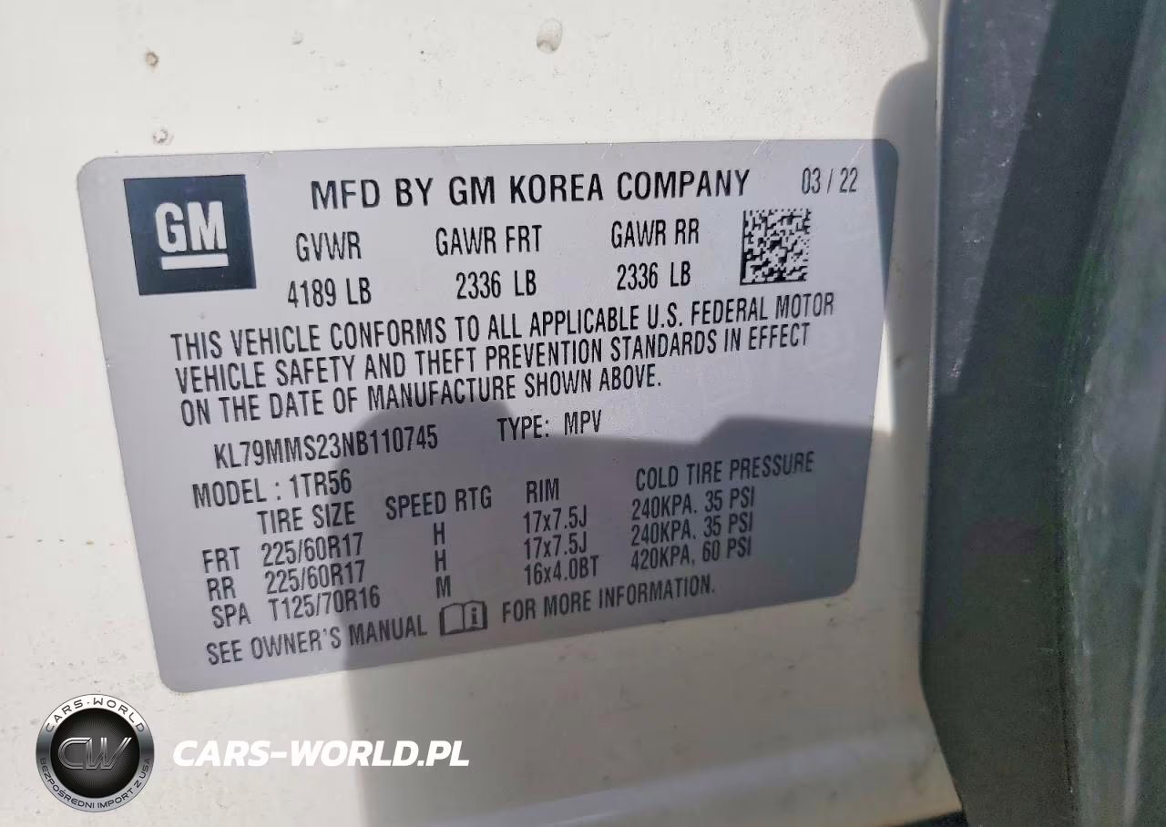 2022 Chevrolet Trailblazer Ls VIN:KL79MMS23NB110745 - 13