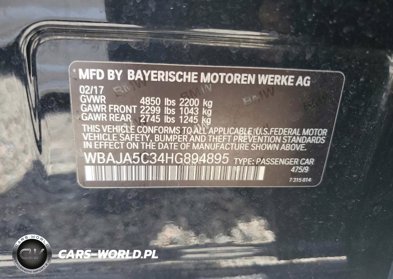 2017 BMW 530 I VIN:WBAJA5C34HG894895 - 12