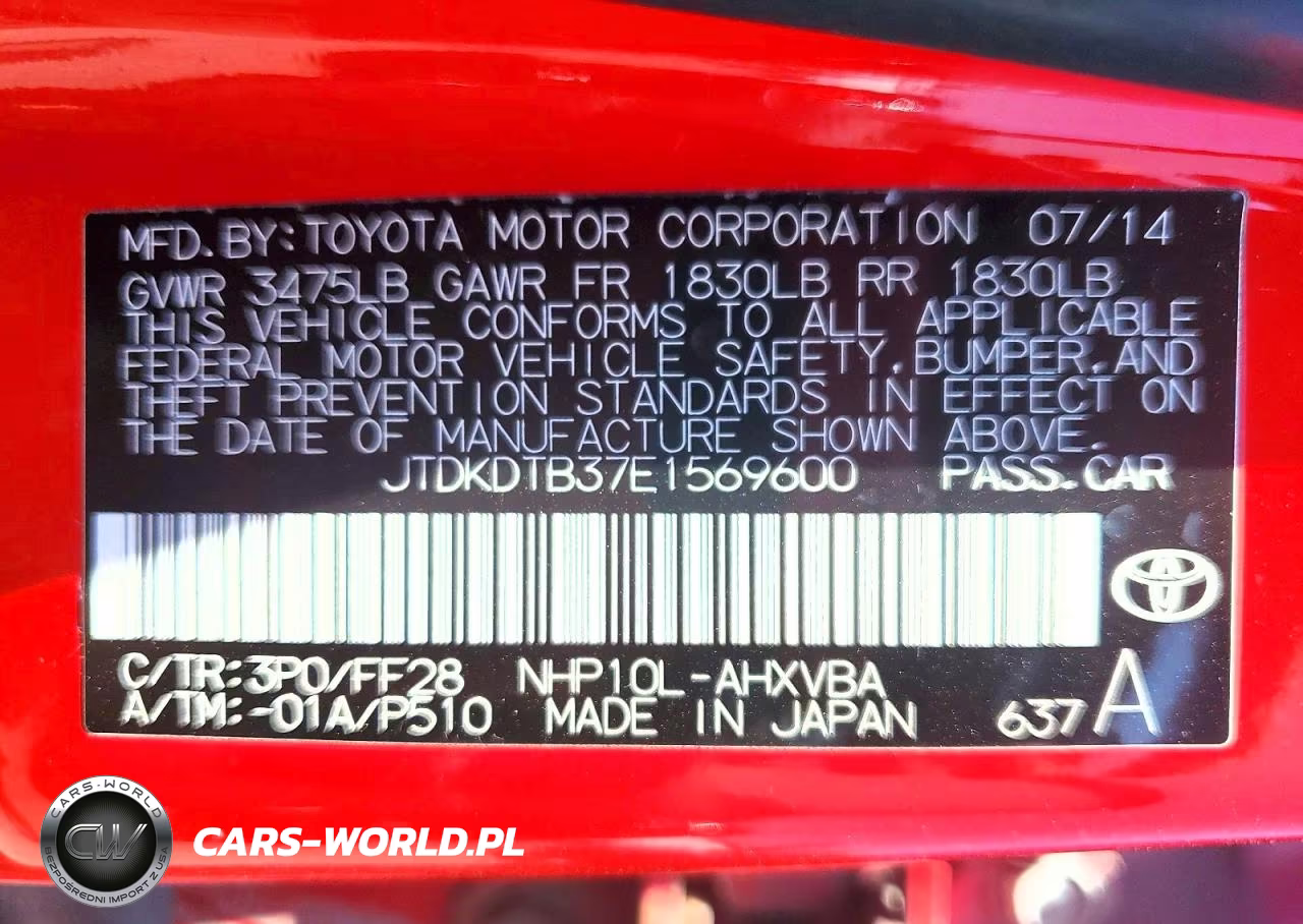 2014 Toyota Prius C Two VIN:JTDKDTB37E1569600 - 12