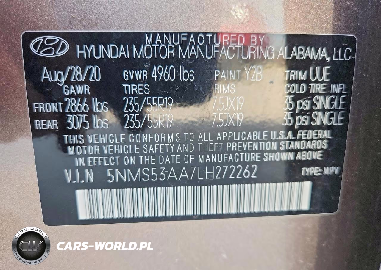 2020 Hyundai Santa Fe Limited 2.0T VIN:5NMS53AA7LH272262 - 13