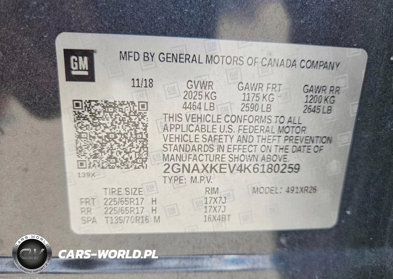 2019 Chevrolet Equinox Lt VIN:2GNAXKEV4K6180259 - 13