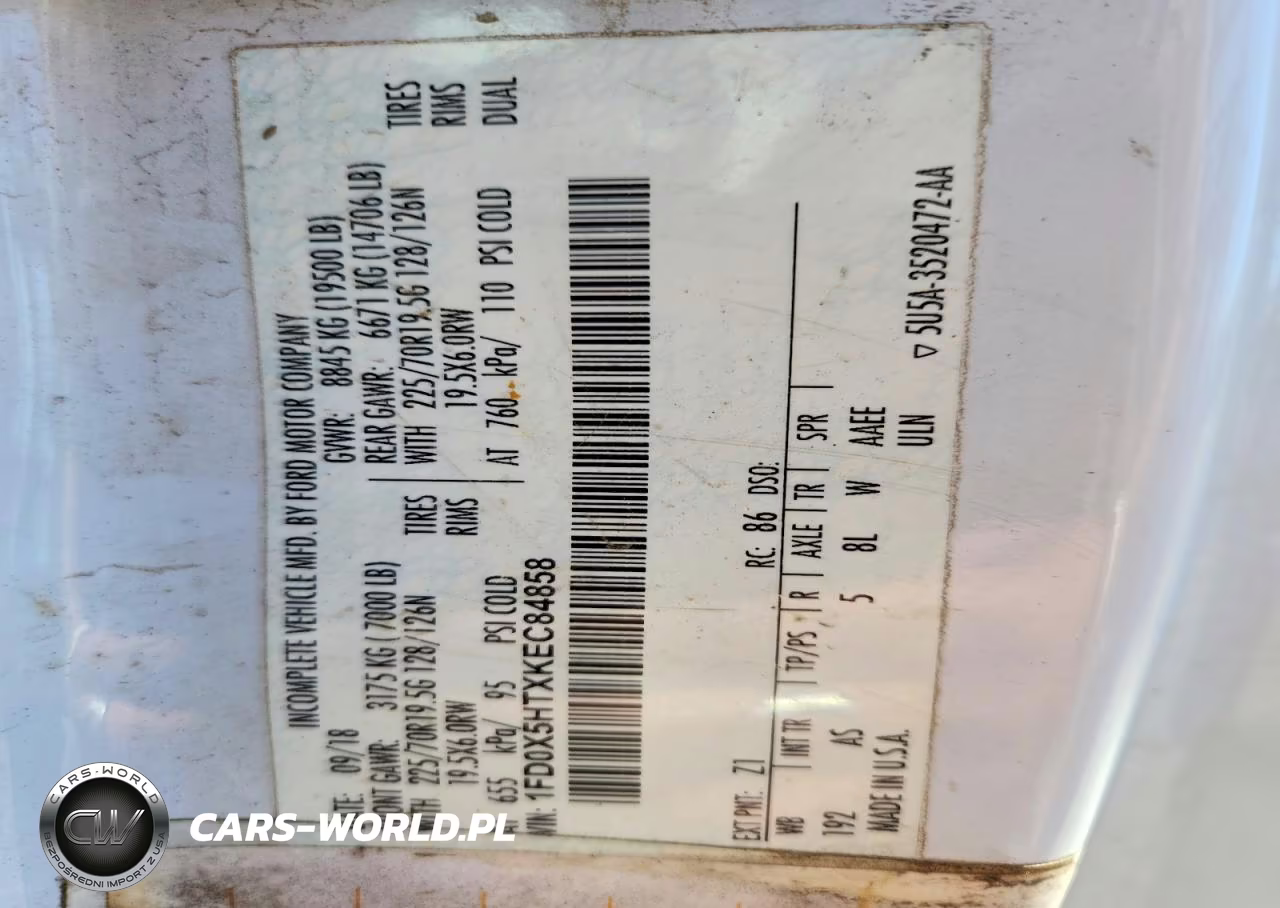 2019 Ford F550 Super Duty VIN:1FD0X5HTXKEC84858 - 13
