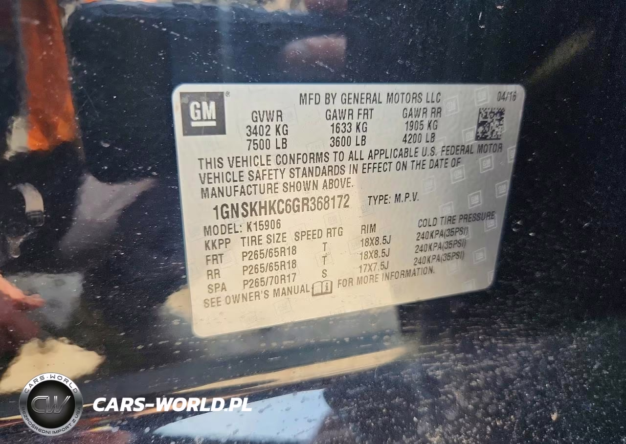 2016 Chevrolet Suburban K1500 Lt VIN:1GNSKHKC6GR368172 - 13