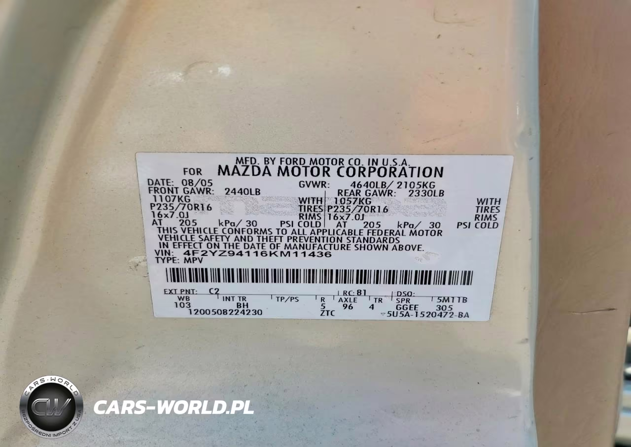 2006 Mazda Tribute S VIN:4F2YZ94116KM11436 - 12
