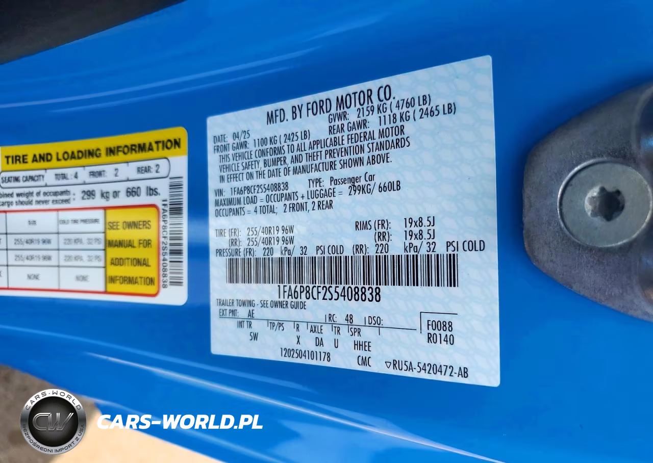 2025 Ford Mustang Gt VIN:1FA6P8CF2S5408838 - 12