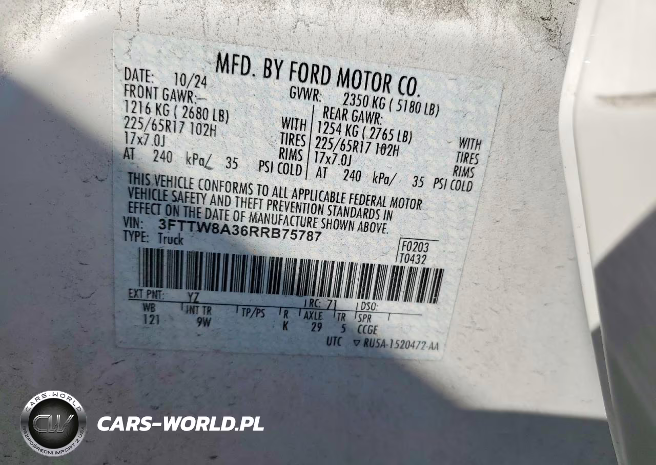 2024 Ford Maverick Xl VIN:3FTTW8A36RRB75787 - 12