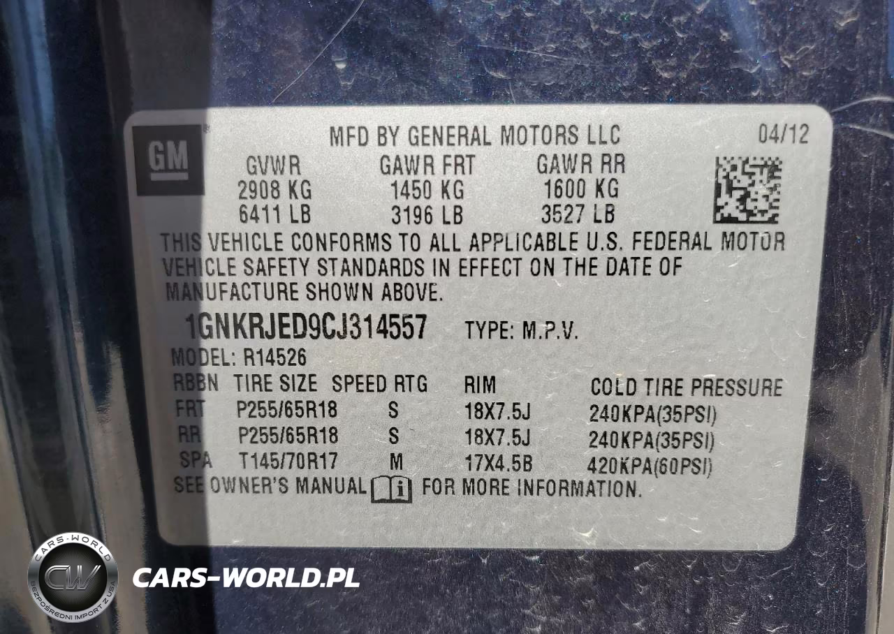 2012 Chevrolet Traverse Lt VIN:1GNKRJED9CJ314557 - 13