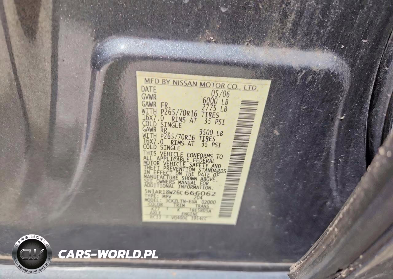 2006 Nissan Pathfinder S VIN:5N1AR18W26C666062 - 13