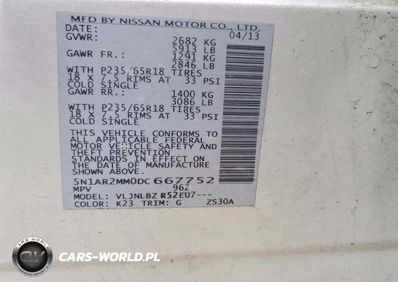 2013 Nissan Pathfinder S VIN:5N1AR2MM0DC667752 - 13