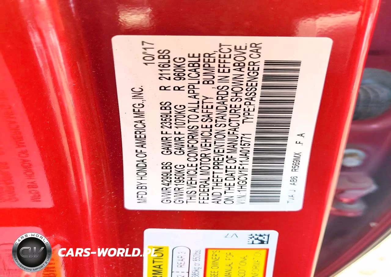 2018 Honda Accord Lx VIN:1HGCV1F11JA015771 - 12