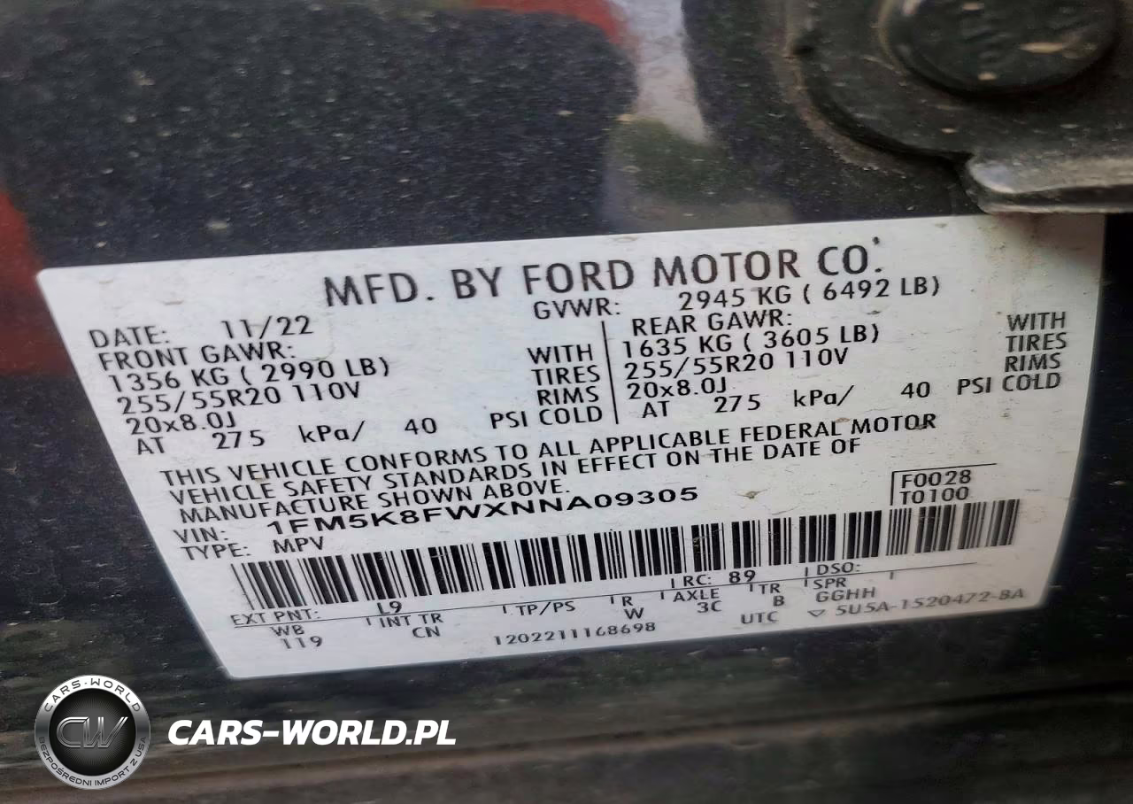 2022 Ford Explorer Limited VIN:1FM5K8FWXNNA09305 - 13