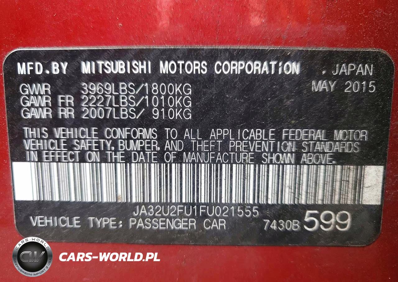 2015 Mitsubishi Lancer Es VIN:JA32U2FU1FU021555 - 13