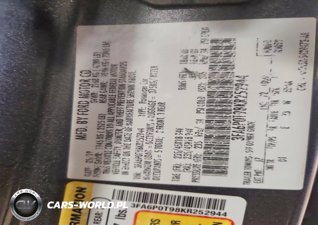 2019 Ford Fusion Se VIN:3FA6P0T98KR252944 - 12