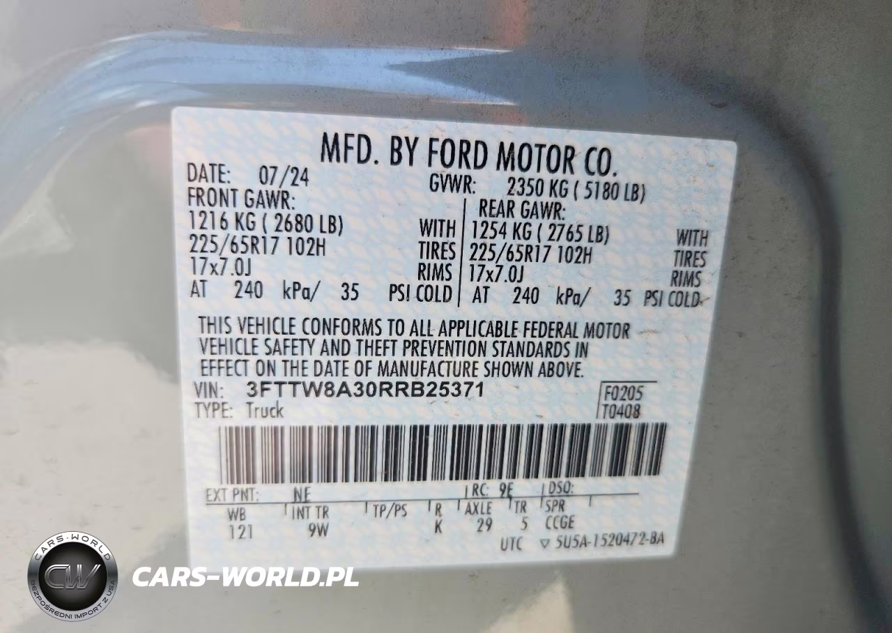 2024 Ford Maverick Xl VIN:3FTTW8A30RRB25371 - 12