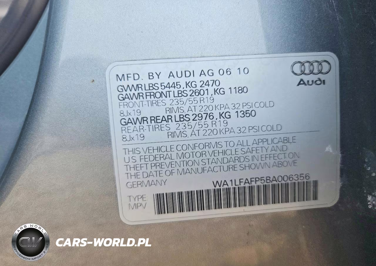 2011 Audi Q5 Premium Plus VIN:WA1LFAFP5BA006356 - 13