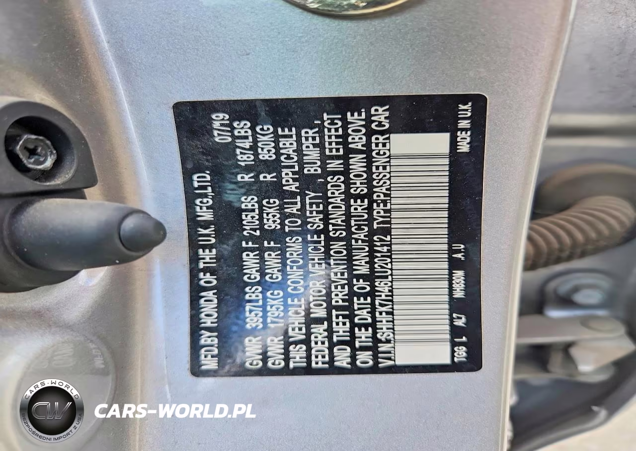 2020 Honda Civic Sport VIN:SHHFK7H46LU201412 - 12