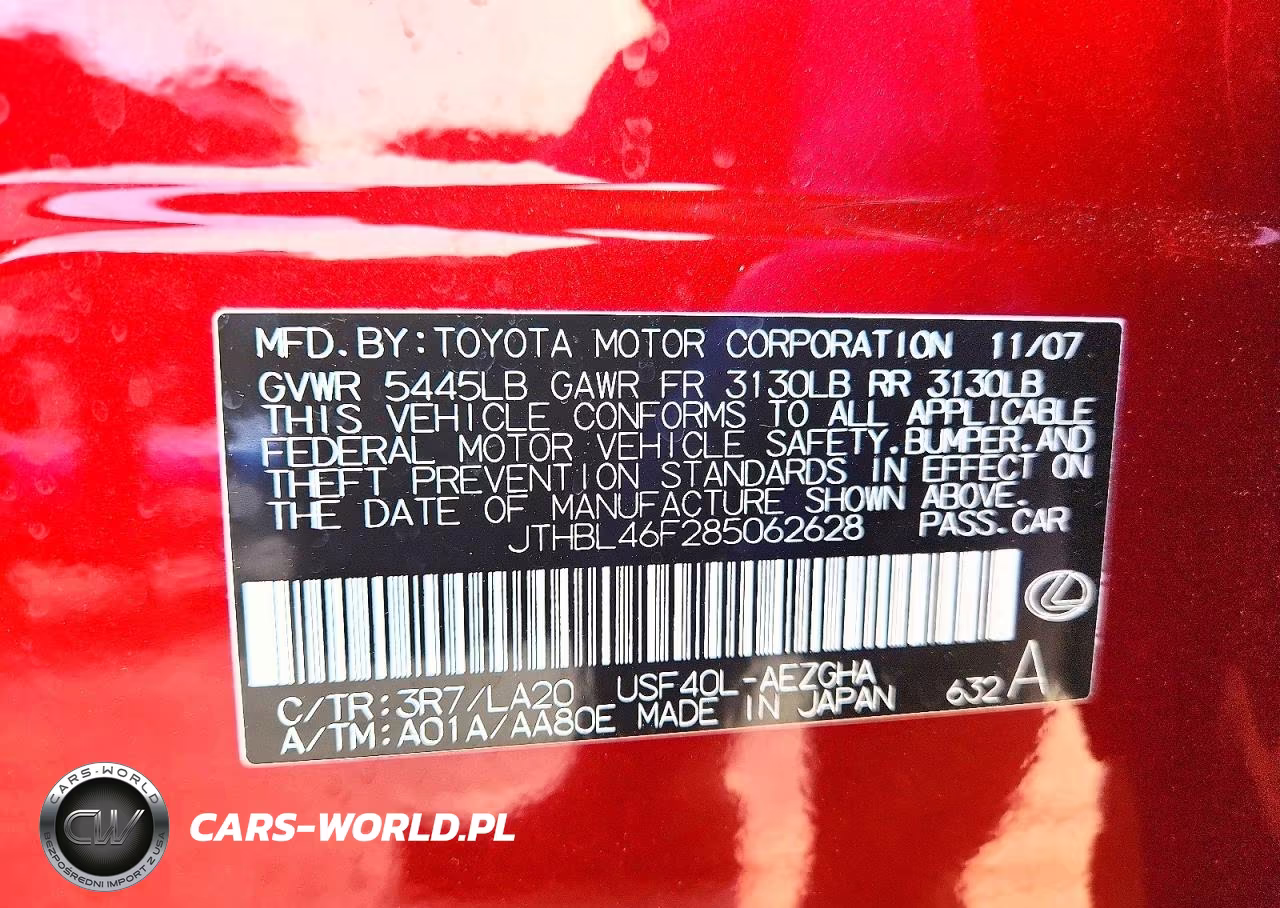 2008 Lexus Ls 460 VIN:JTHBL46F285062628 - 12