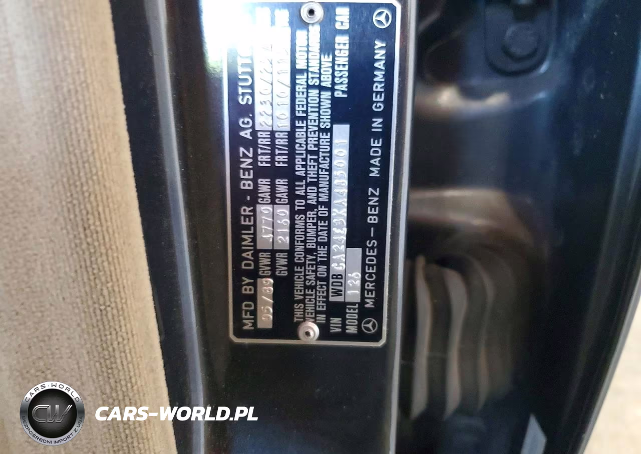 1989 Mercedes-Benz 300 Se VIN:WDBCA24E3KA485001 - 12