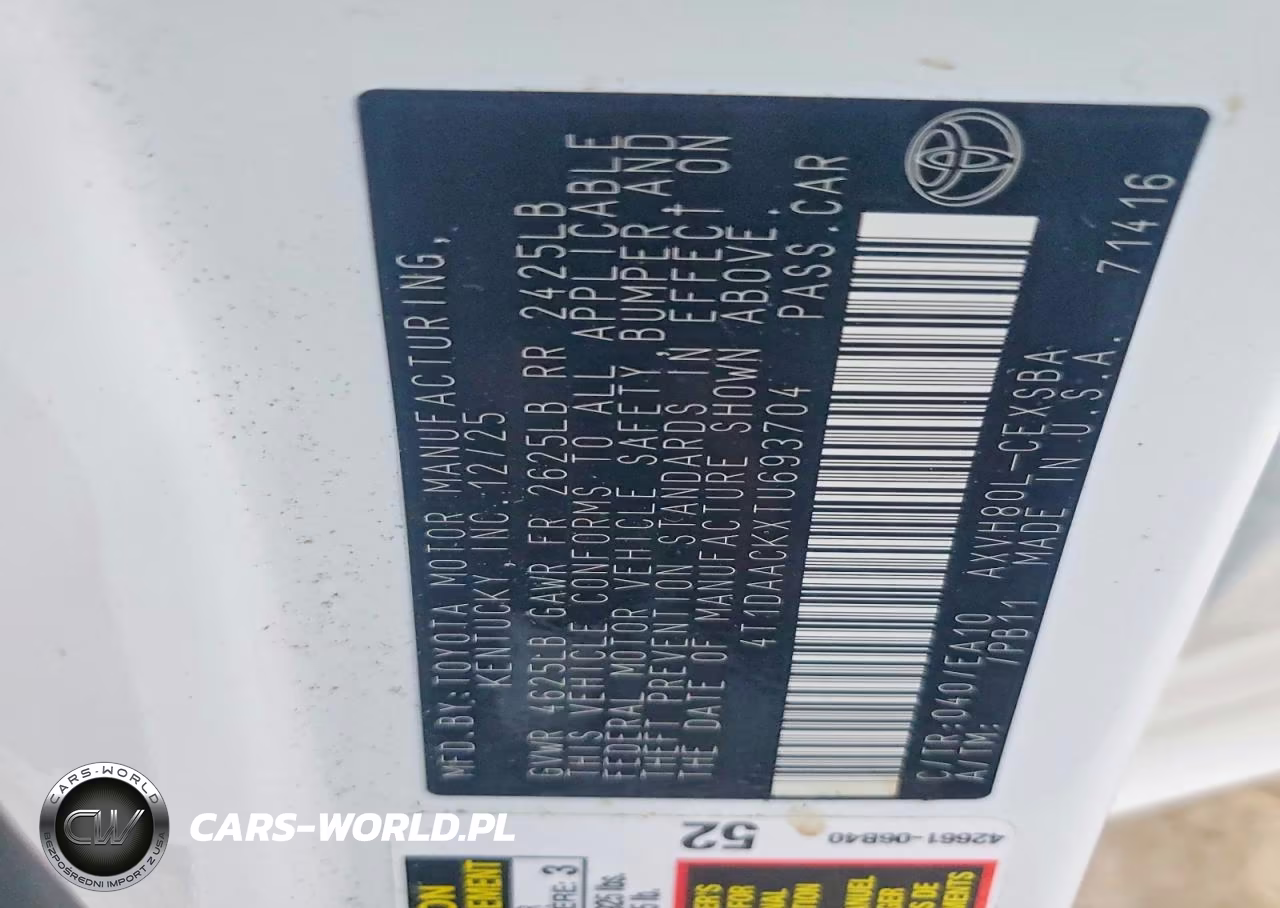 2026 Toyota Camry Se VIN:4T1DAACKXTU693704 - 12