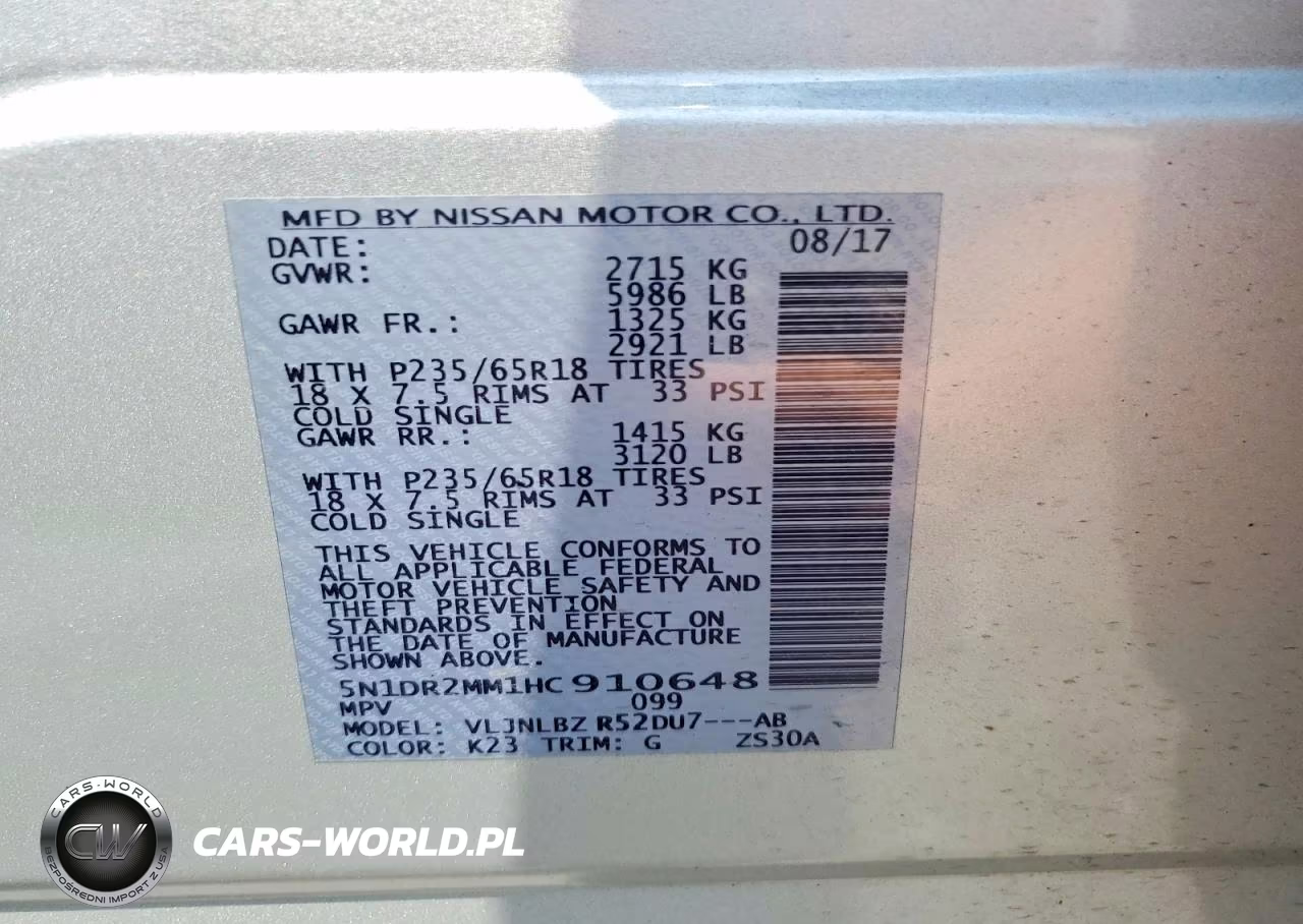 2017 Nissan Pathfinder S VIN:5N1DR2MM1HC910648 - 13