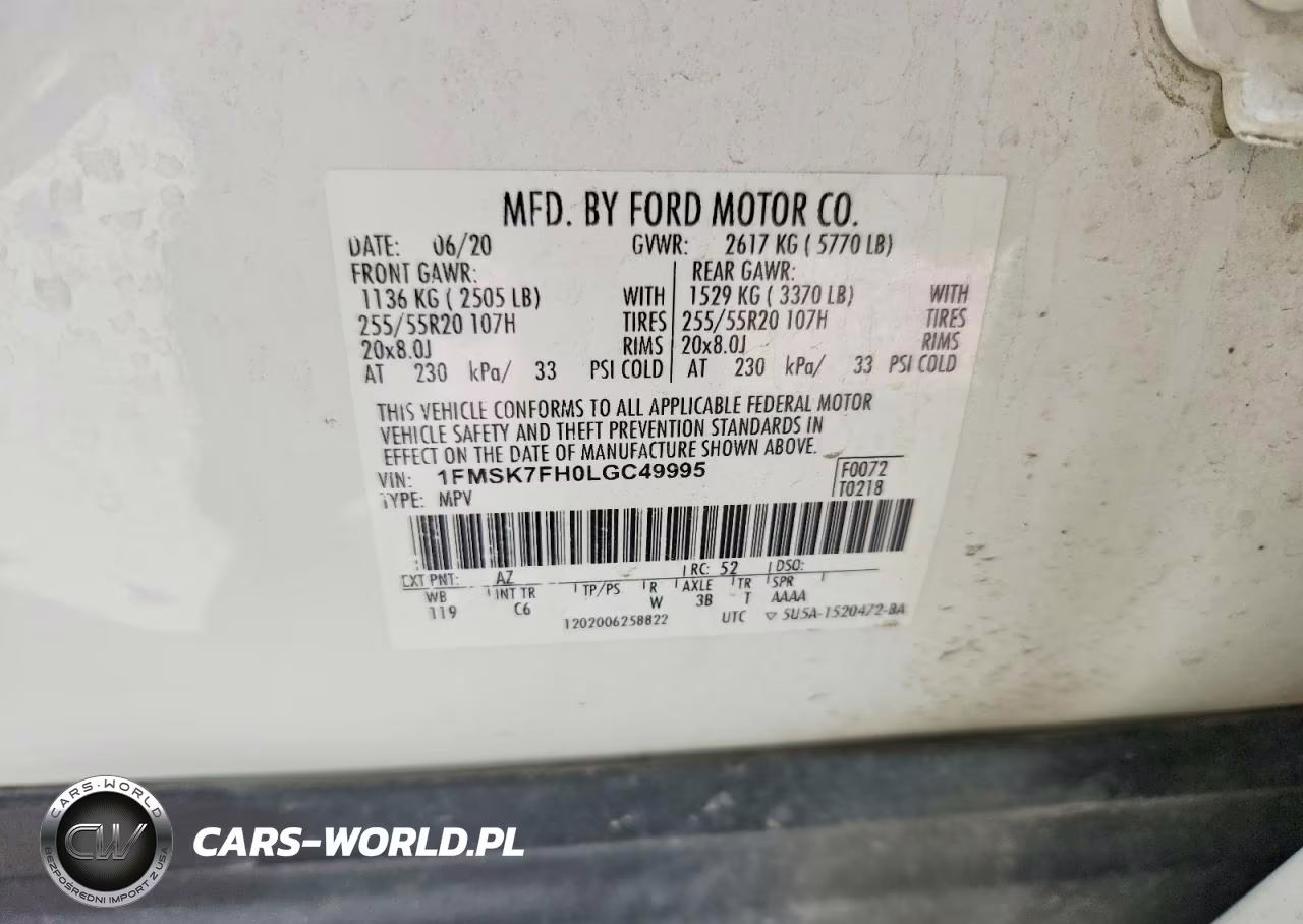 2020 Ford Explorer Limited VIN:1FMSK7FH0LGC49995 - 14