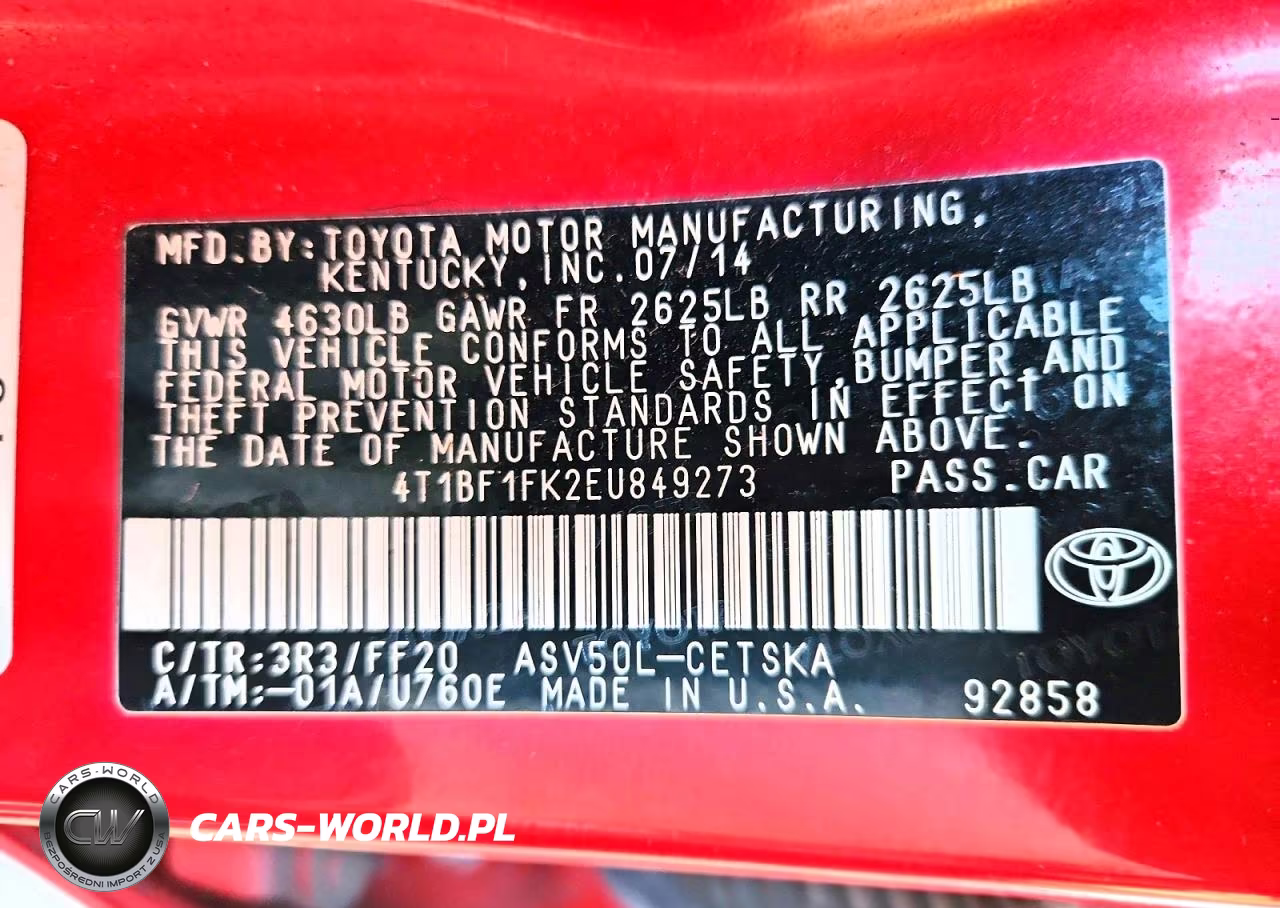 2014 Toyota Camry Se Sport VIN:4T1BF1FK2EU849273 - 12
