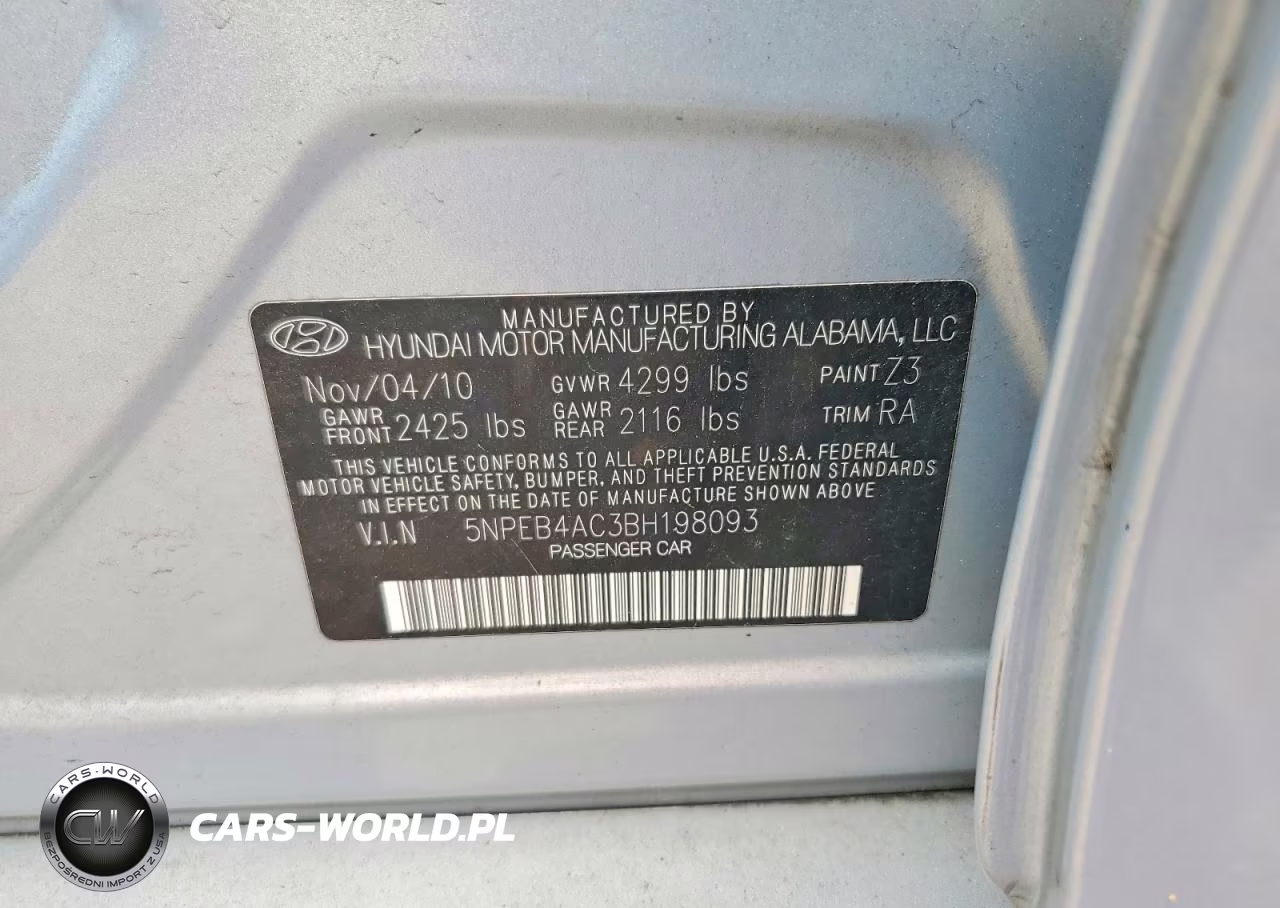 2011 Hyundai Sonata Gls VIN:5NPEB4AC3BH198093 - 12