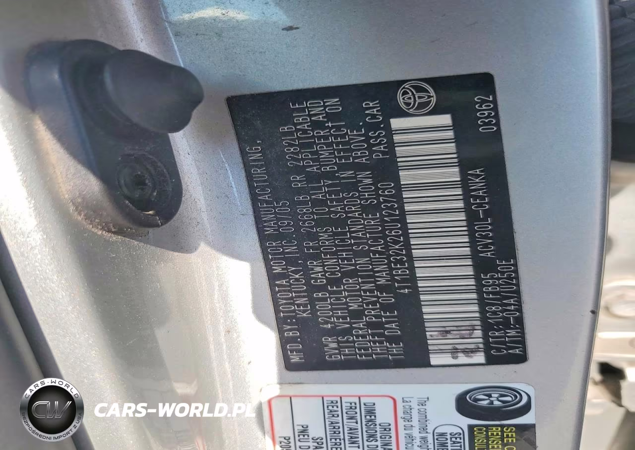 2006 Toyota Camry Le VIN:4T1BE32K26U123760 - 12