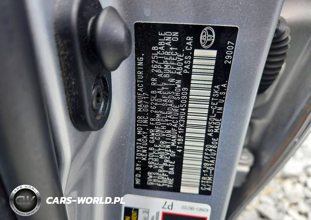 2017 Toyota Camry Se VIN:4T1BF1FK3HU450909 - 12