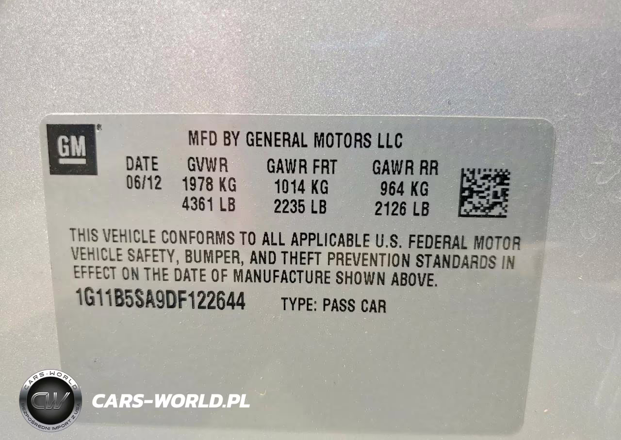 2013 Chevrolet Malibu Ls VIN:1G11B5SA9DF122644 - 12