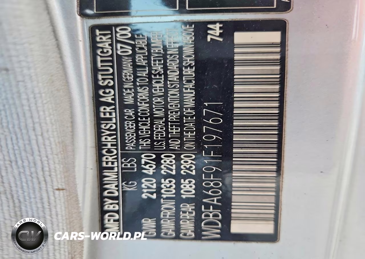 2001 Mercedes-Benz Sl 500 VIN:WDBFA68F91F197671 - 12