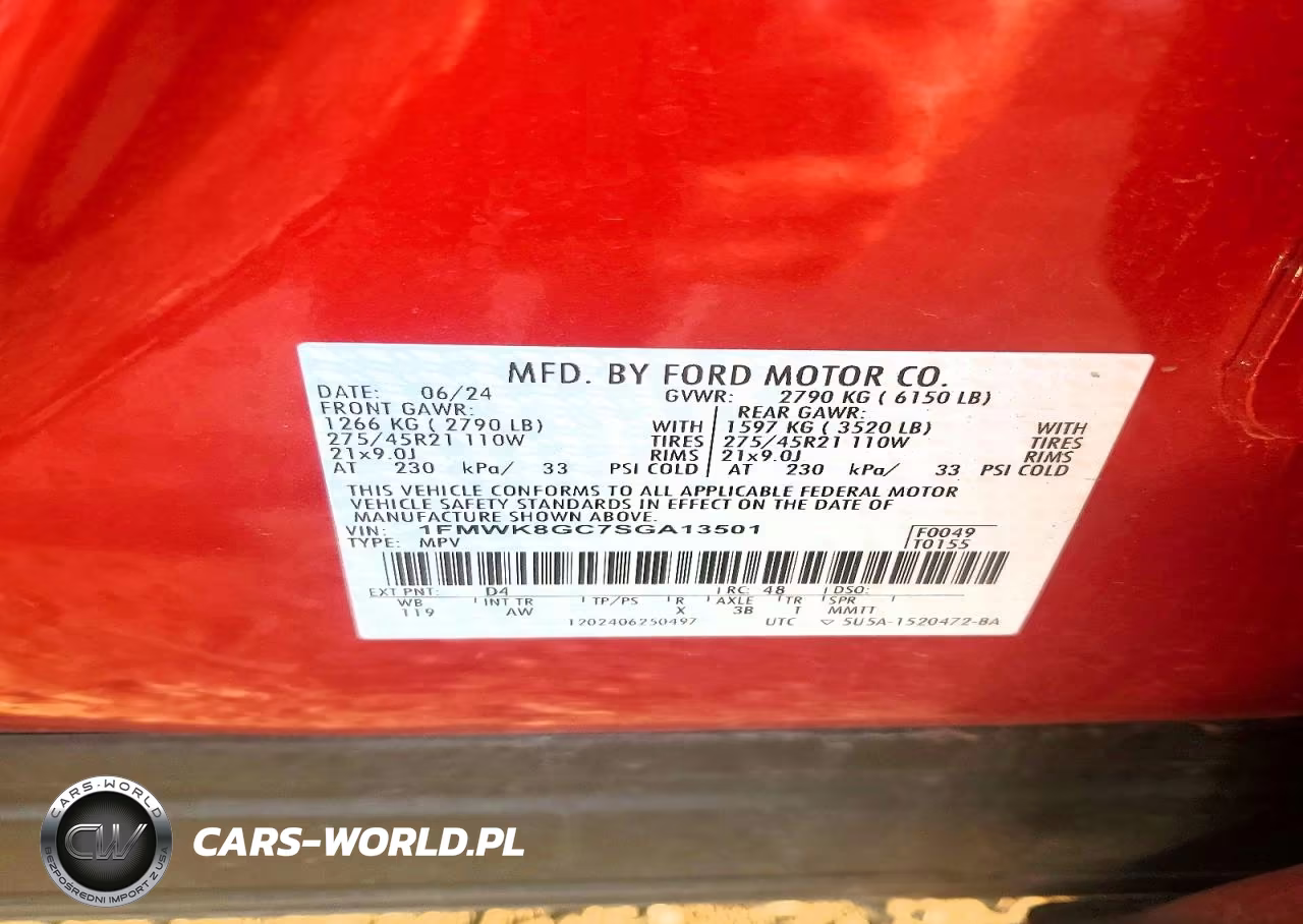 2025 Ford Explorer St VIN:1FMWK8GC7SGA13501 - 13