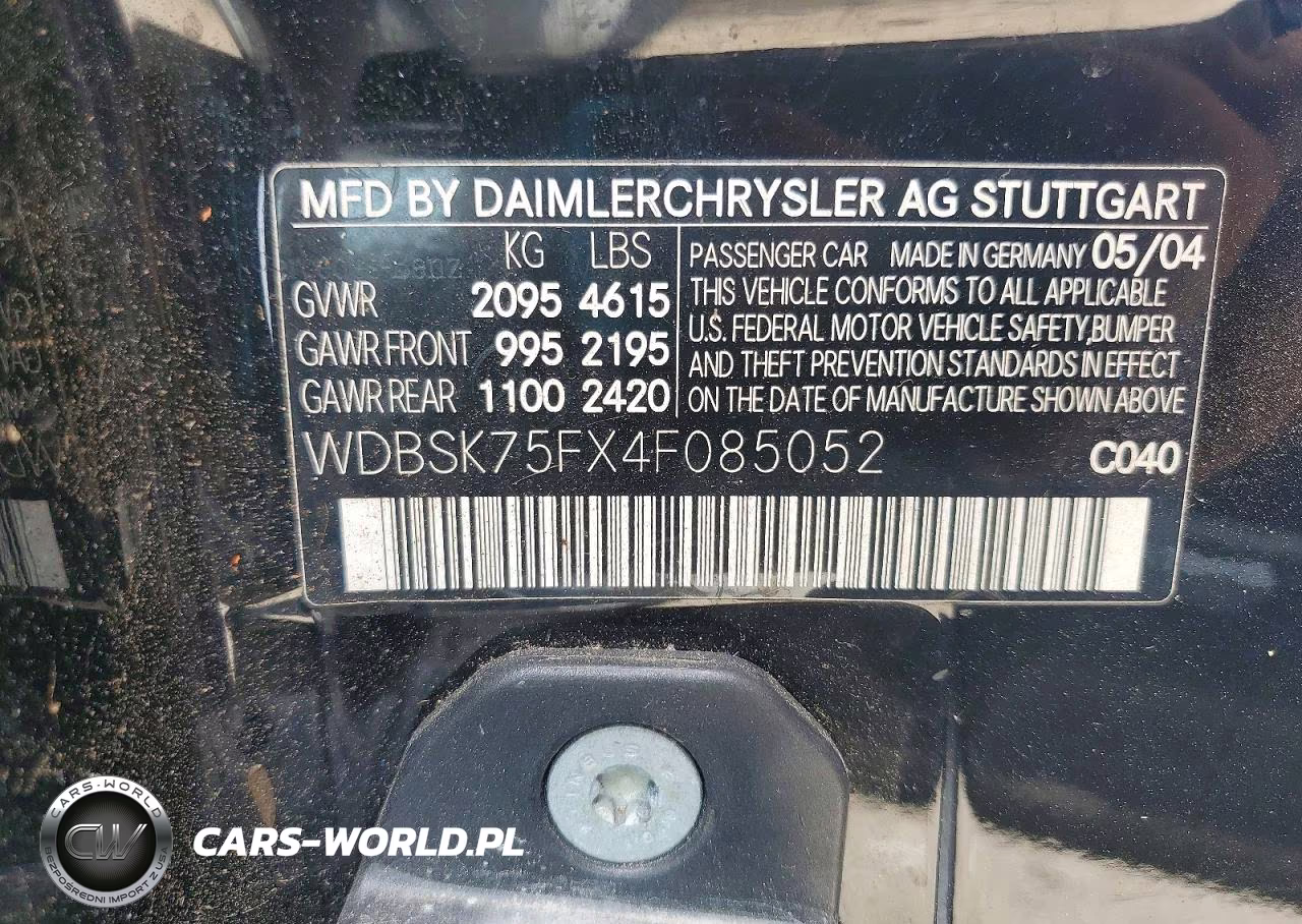 2004 Mercedes-Benz Sl 500 VIN:WDBSK75FX4F085052 - 12