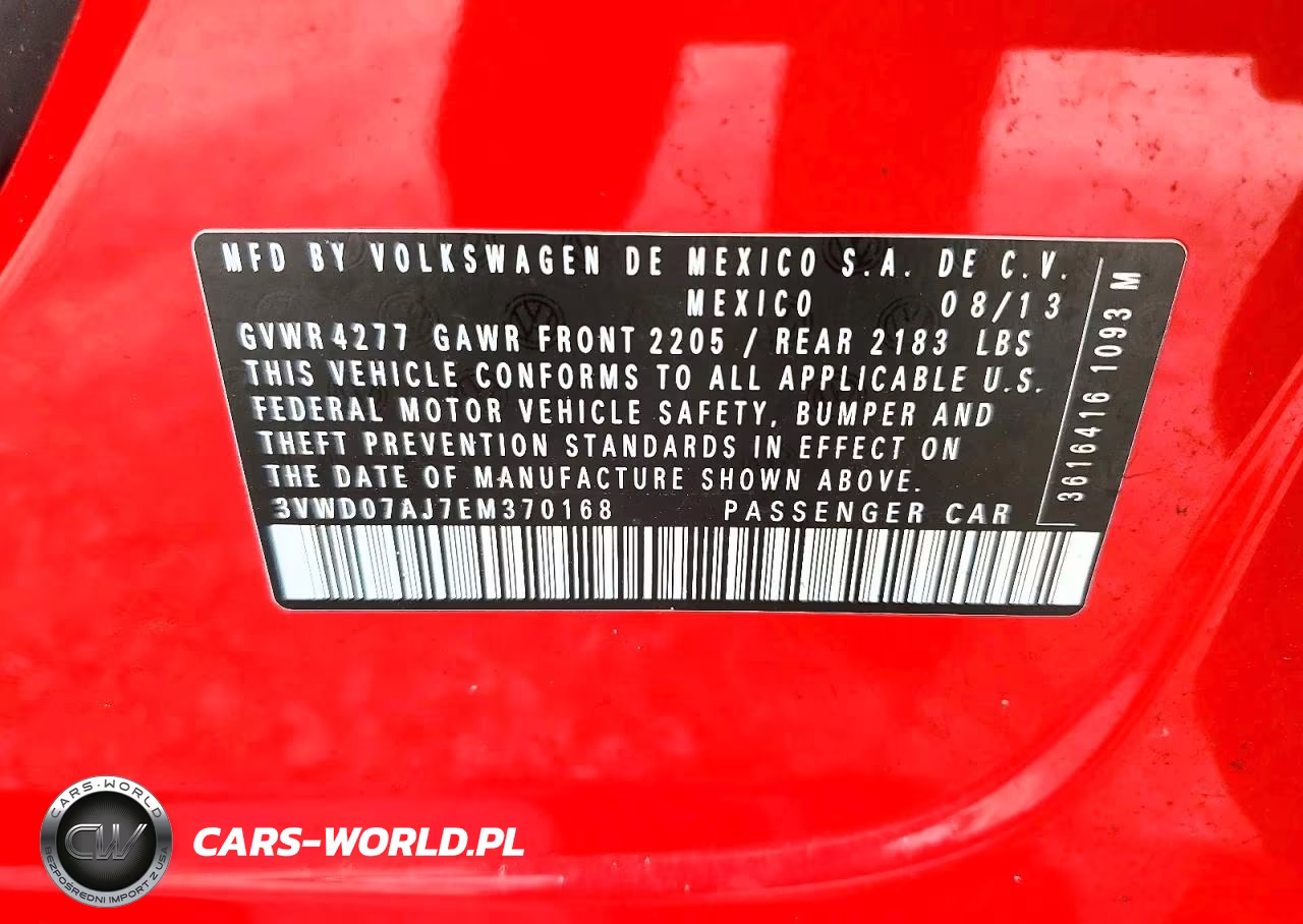 2014 Volkswagen Jetta Se VIN:3VWD07AJ7EM370168 - 12