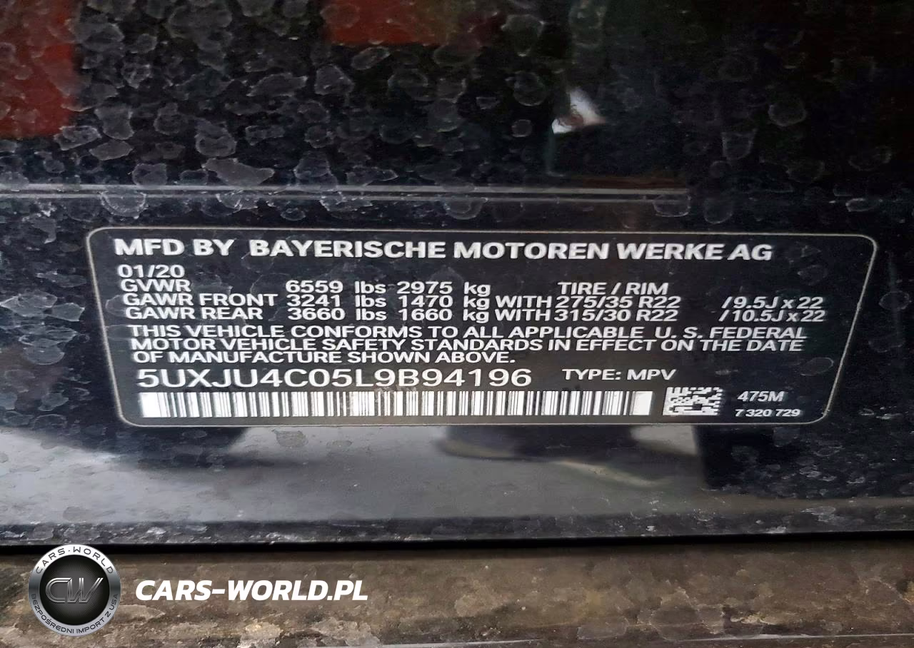2020 BMW X5 M50I VIN:5UXJU4C05L9B94196 - 13