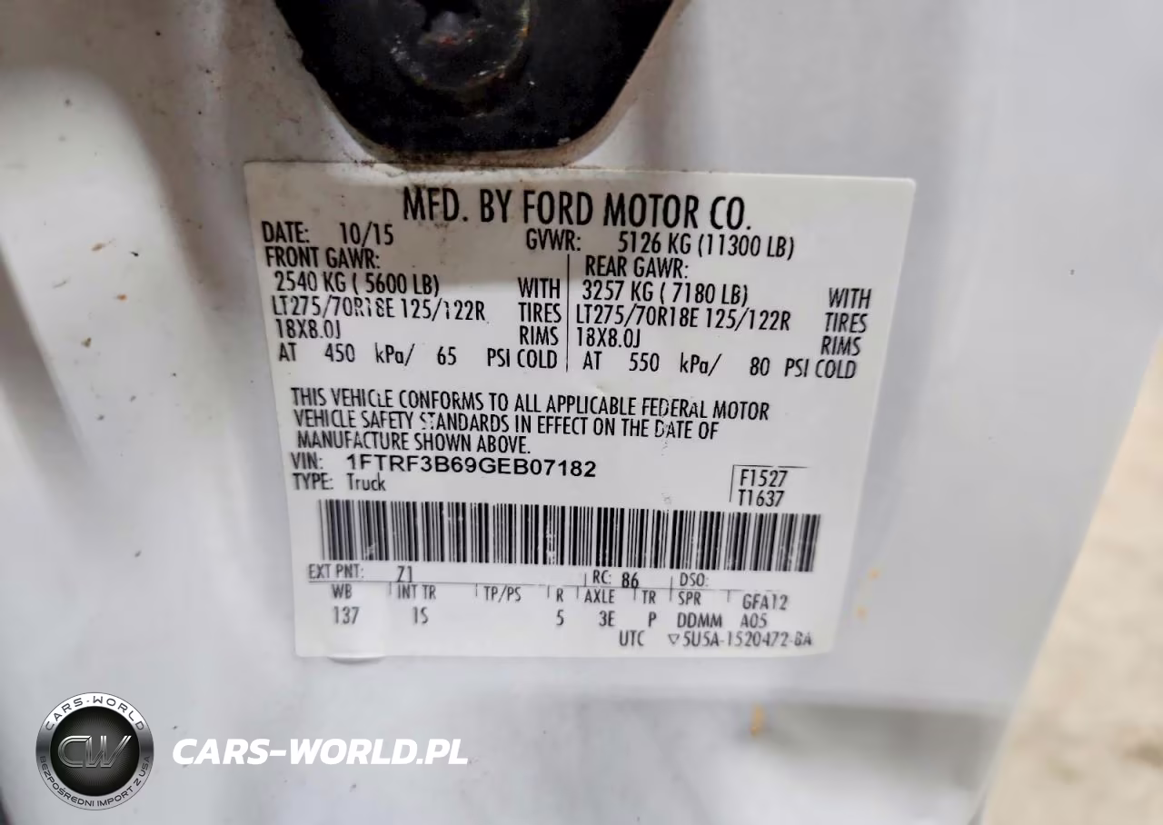 2016 Ford F350 Super Duty VIN:1FTRF3B69GEB07182 - 12