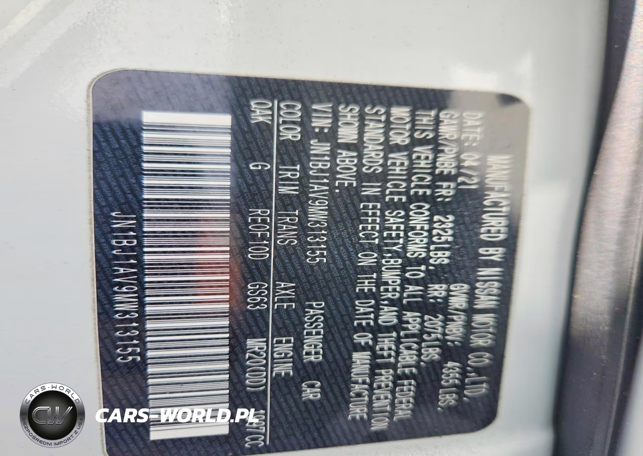 2021 Nissan Rogue Sport S VIN:JN1BJ1AV9MW313155 - 13