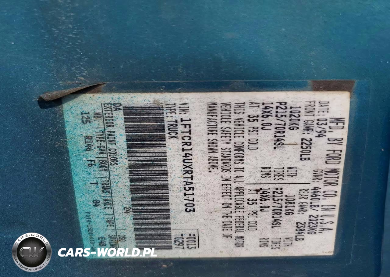 1994 Ford Ranger VIN:1FTCR14UXRTA51703 - 12