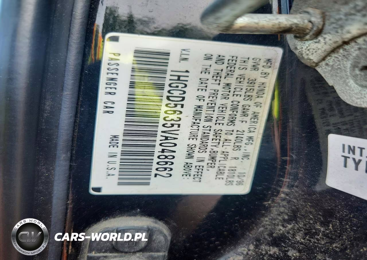 1997 Honda Accord VIN:1HGCD5635VA048662 - 12