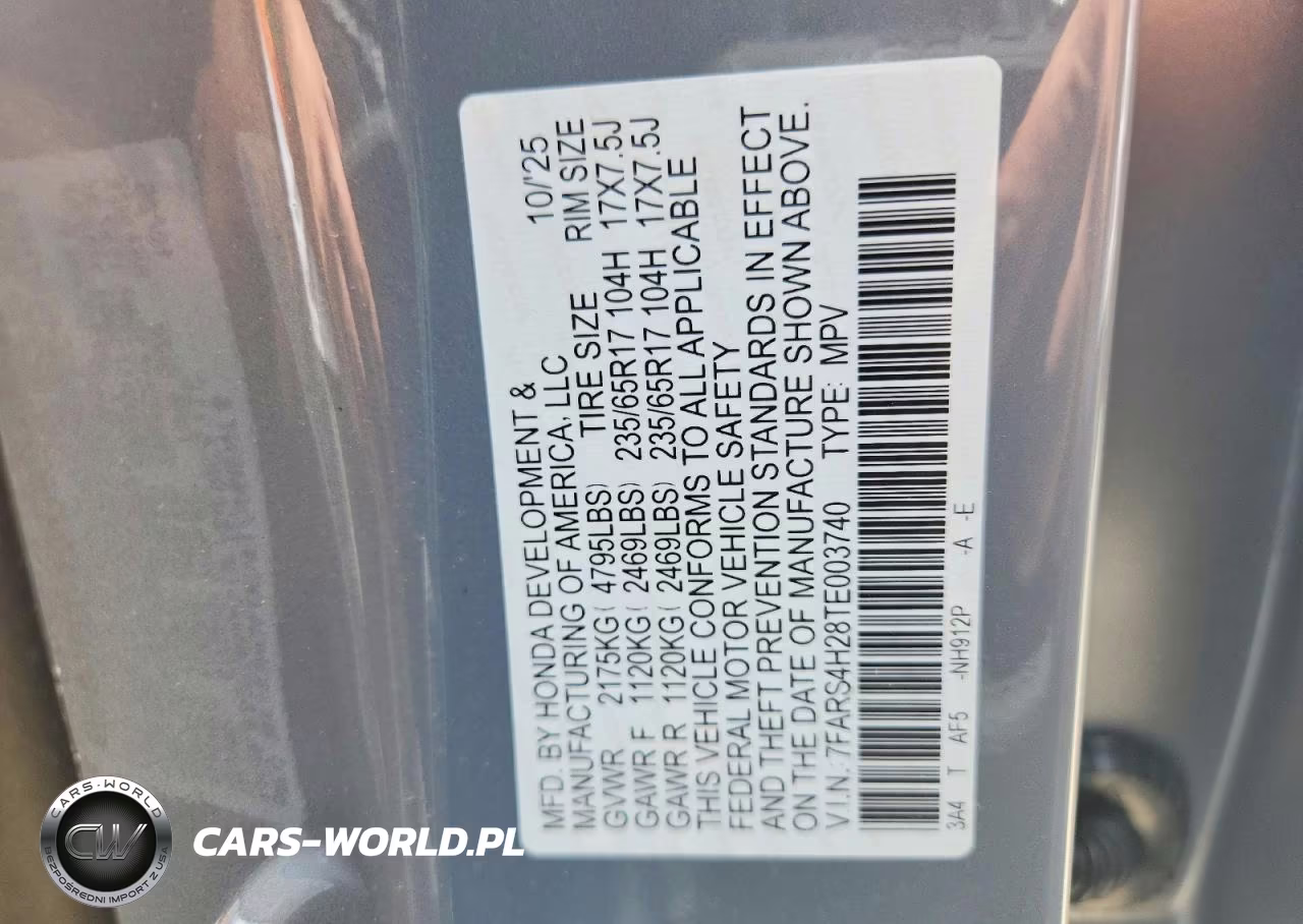 2026 Honda Cr-V Lx VIN:7FARS4H28TE003740 - 13