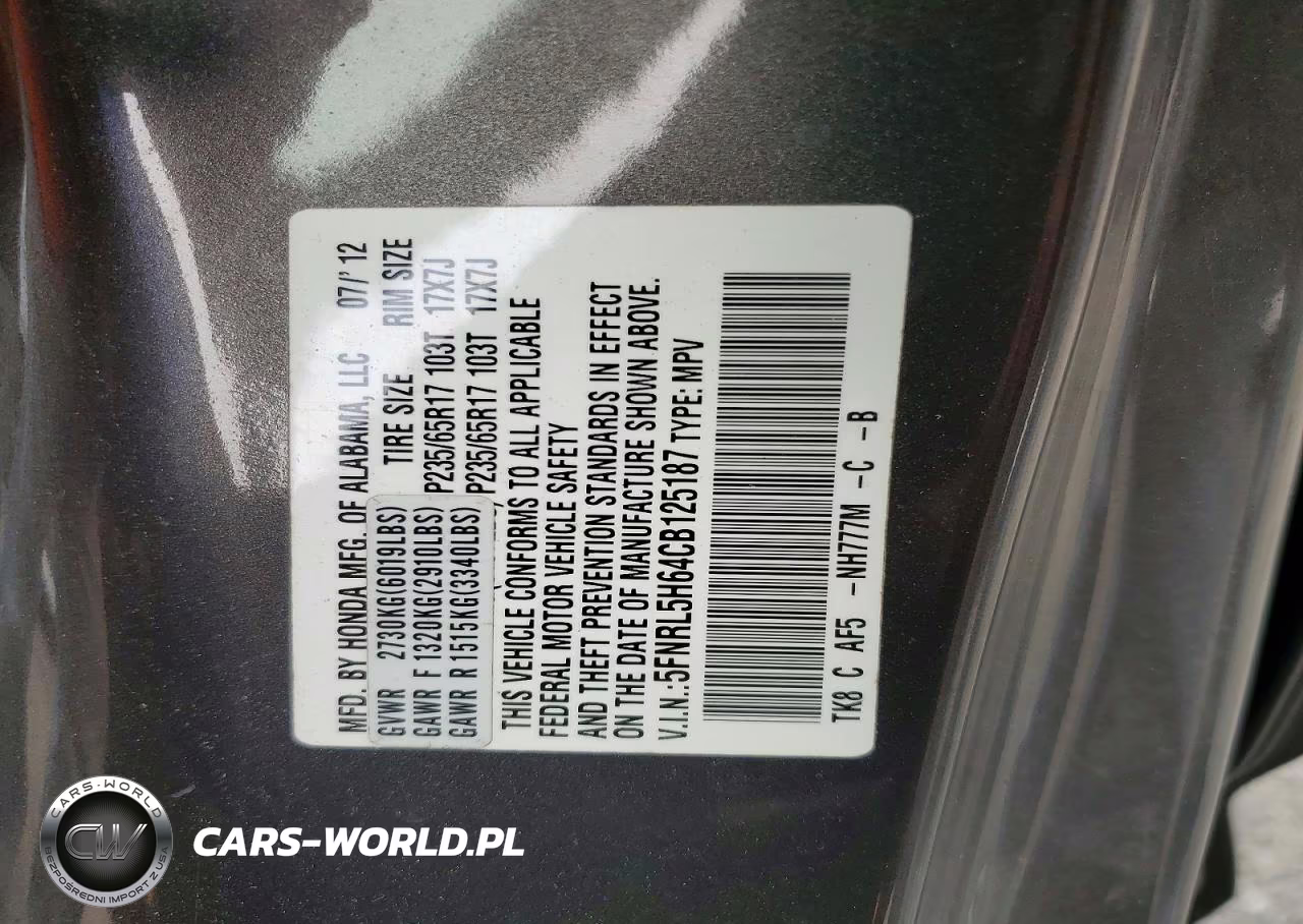 2012 Honda Odyssey Exl VIN:5FNRL5H64CB125187 - 13