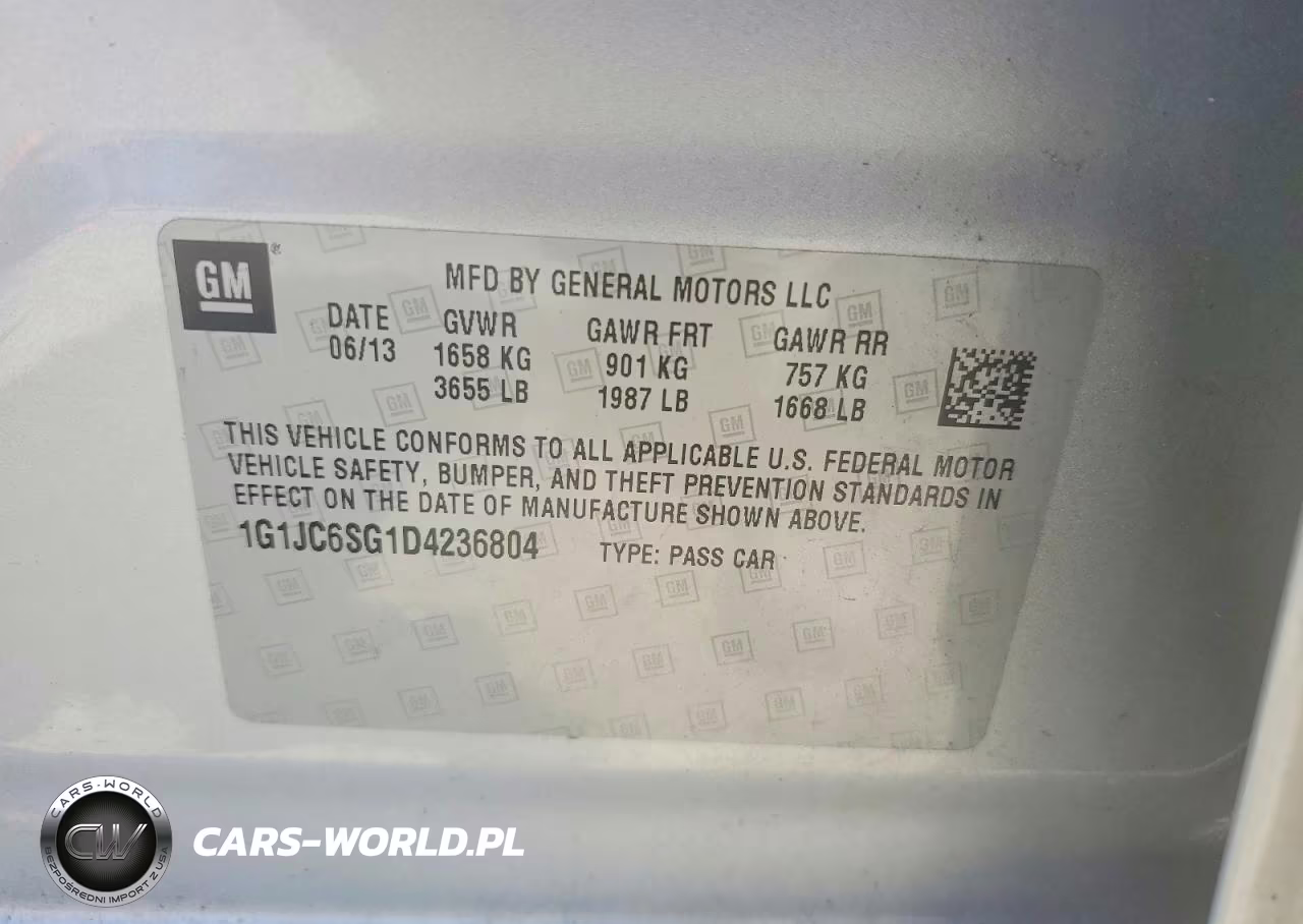 2013 Chevrolet Sonic Lt VIN:1G1JC6SG1D4236804 - 14