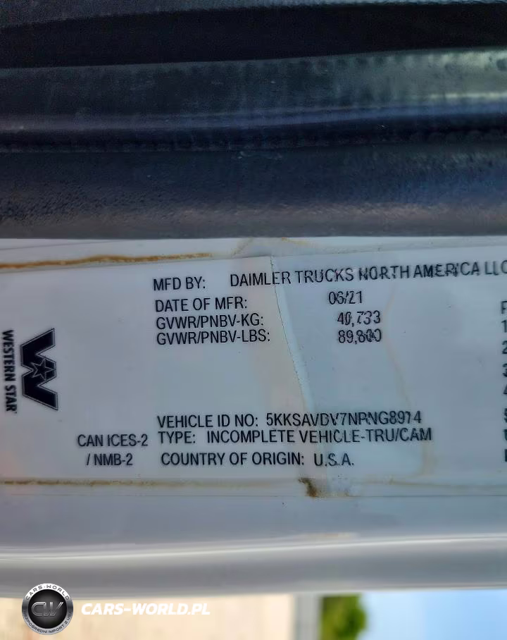2022 Western Star-Auto Car Conventional 4700Sf VIN:5KKSAVDV7NPNG8974 - 11