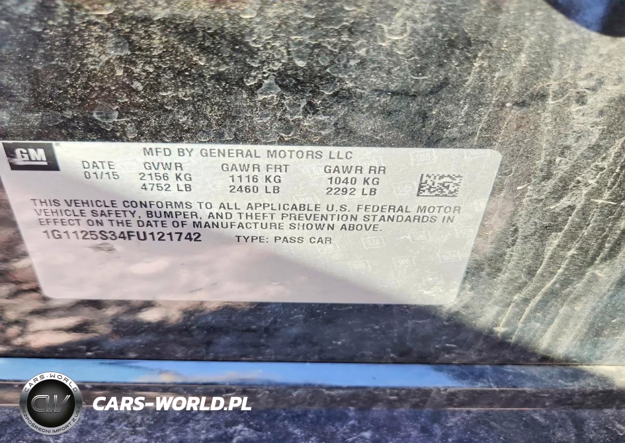 2015 Chevrolet Impala Lt VIN:1G1125S34FU121742 - 12