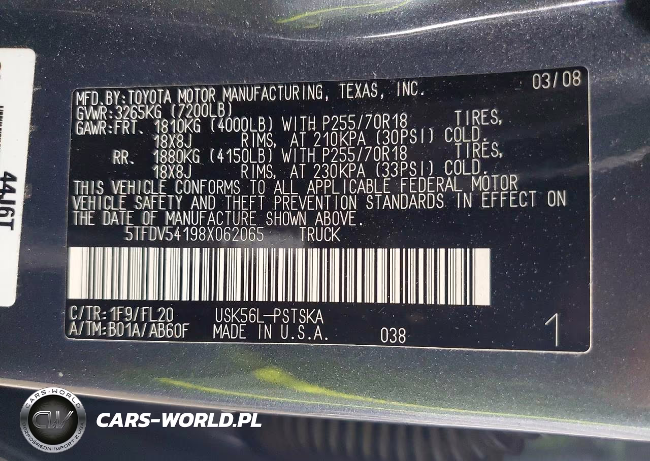 2008 Toyota Tundra Crewmax VIN:5TFDV54198X062065 - 12